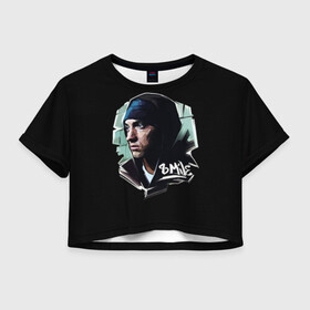 Женская футболка Crop-top 3D с принтом EMINEM 8 MILE в Курске, 100% полиэстер | круглая горловина, длина футболки до линии талии, рукава с отворотами | eminem | rap | актёр | американский рэпер | композитор | маршалл | продюсер | рэп | рэпер | эминем