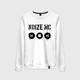 Женский свитшот хлопок с принтом Noize MC. в Курске, 100% хлопок | прямой крой, круглый вырез, на манжетах и по низу широкая трикотажная резинка  | hip hop | noize mc | rock | актеры | иван алексеев | известные личности | ноиз мс | нойз мс | нойзе мс | певцы | рок | российские музыканты | хип хоп