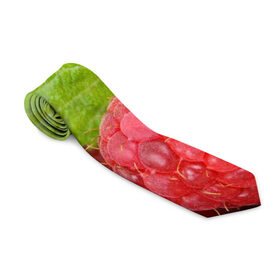 Галстук 3D с принтом Малина в Курске, 100% полиэстер | Длина 148 см; Плотность 150-180 г/м2 | еда | красная | красные | лист | листок | листочек | листья | малина | малинка | природа | растение | растения | ягода | ягодка | ягодки | ягоды