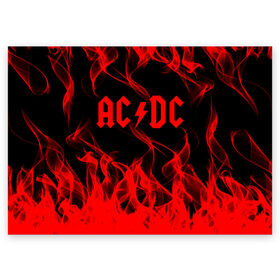 Поздравительная открытка с принтом AC/DC. в Курске, 100% бумага | плотность бумаги 280 г/м2, матовая, на обратной стороне линовка и место для марки
 | Тематика изображения на принте: ac dc | music | rock | австралийская рок группа | ас дс | асдс | блюз рок | музыка | переменный ток постоянный ток | рок | рок н ролл | хард рок | эй си ди си