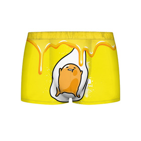 Мужские трусы 3D с принтом Gudetama в Курске, 50% хлопок, 50% полиэстер | классическая посадка, на поясе мягкая тканевая резинка | gudetama | анимешное яйцо | гудетама | желток | стекающее яйцо | яичница