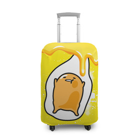 Чехол для чемодана 3D с принтом Gudetama в Курске, 86% полиэфир, 14% спандекс | двустороннее нанесение принта, прорези для ручек и колес | gudetama | анимешное яйцо | гудетама | желток | стекающее яйцо | яичница