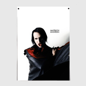 Постер с принтом Marilyn Manson в Курске, 100% бумага
 | бумага, плотность 150 мг. Матовая, но за счет высокого коэффициента гладкости имеет небольшой блеск и дает на свету блики, но в отличии от глянцевой бумаги не покрыта лаком | art | logo | manson | marilyn | rock | usa | великий | лого | логотип | мэнсон | мэрилин | рок | ужасный