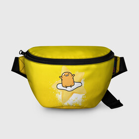 Поясная сумка 3D с принтом Gudetama в Курске, 100% полиэстер | плотная ткань, ремень с регулируемой длиной, внутри несколько карманов для мелочей, основное отделение и карман с обратной стороны сумки застегиваются на молнию | gudetama | анимешное яйцо | гудетама | желток | стекающее яйцо | яичница