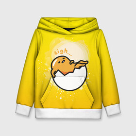 Детская толстовка 3D с принтом Gudetama в Курске, 100% полиэстер | двухслойный капюшон со шнурком для регулировки, мягкие манжеты на рукавах и по низу толстовки, спереди карман-кенгуру с мягким внутренним слоем | gudetama | анимешное яйцо | гудетама | желток | стекающее яйцо | яичница