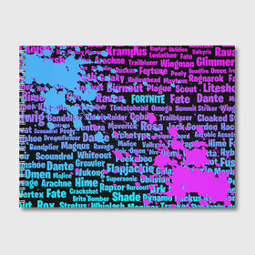 Альбом для рисования с принтом Fortnite Names в Курске, 100% бумага
 | матовая бумага, плотность 200 мг. | battle | fortnite | game | pubg | royale | битва | выживание | игра | королевская | пабг | пубг | сезон | фортнайт