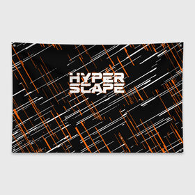 Флаг-баннер с принтом Hyper Scape в Курске, 100% полиэстер | размер 67 х 109 см, плотность ткани — 95 г/м2; по краям флага есть четыре люверса для крепления | esport | games | hyper scape | twitch | игроки | игролюбители | игроманы | игры | киберспорт | королевская битва | корона | твич | хупер скайп | хупер скайпе