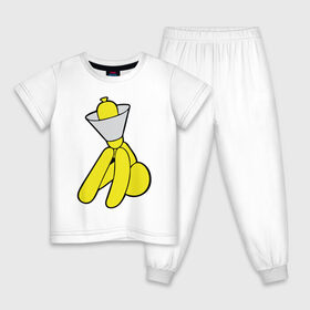 Детская пижама хлопок с принтом GTA Online: Yellow Dog в Курске, 100% хлопок |  брюки и футболка прямого кроя, без карманов, на брюках мягкая резинка на поясе и по низу штанин
 | auto | game | grand | gta | gta5 | los santos | rockstar | theft | гта | гта5 | игра | лос сантос | майкл | онлайн | рокстар | тревор | франклин