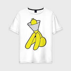 Женская футболка хлопок Oversize с принтом GTA Online Yellow Dog в Курске, 100% хлопок | свободный крой, круглый ворот, спущенный рукав, длина до линии бедер
 | auto | game | grand | gta | gta5 | los santos | rockstar | theft | гта | гта5 | игра | лос сантос | майкл | онлайн | рокстар | тревор | франклин