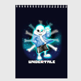 Скетчбук с принтом UNDERTALE в Курске, 100% бумага
 | 48 листов, плотность листов — 100 г/м2, плотность картонной обложки — 250 г/м2. Листы скреплены сверху удобной пружинной спиралью | sans | undertale | андертале | андертейл | игра | подземная история | подземная сказка | санс | ундертале