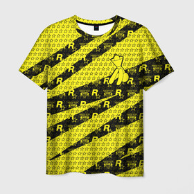 Мужская футболка 3D с принтом GTA Online: Yellow Dog в Курске, 100% полиэфир | прямой крой, круглый вырез горловины, длина до линии бедер | auto | game | grand | gta | gta5 | los santos | rockstar | theft | гта | гта5 | игра | лос сантос | майкл | онлайн | рокстар | тревор | франклин