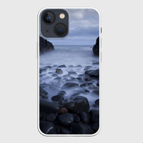 Чехол для iPhone 13 mini с принтом Горные породы в Курске,  |  | rocks | горные породы | камень | камни | камушки | море | моря | небеса | небо | облака | облако | океан | скала | скалы | туман | туманный | туманы | туча | тучи