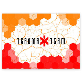 Поздравительная открытка с принтом CYBERPUNK 2077 - TRAUMA TEAM в Курске, 100% бумага | плотность бумаги 280 г/м2, матовая, на обратной стороне линовка и место для марки
 | 