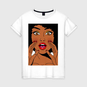 Женская футболка хлопок с принтом Pop art 51 в Курске, 100% хлопок | прямой крой, круглый вырез горловины, длина до линии бедер, слегка спущенное плечо | pin up | искусство | поп культура | популярное | ретро