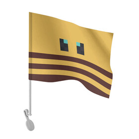 Флаг для автомобиля с принтом Minecraft Bee в Курске, 100% полиэстер | Размер: 30*21 см | bee | minecraft | майнкрафт | пчела | пчёлка | пчелобав