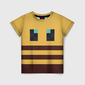 Детская футболка 3D с принтом Minecraft Bee в Курске, 100% гипоаллергенный полиэфир | прямой крой, круглый вырез горловины, длина до линии бедер, чуть спущенное плечо, ткань немного тянется | bee | minecraft | майнкрафт | пчела | пчёлка | пчелобав