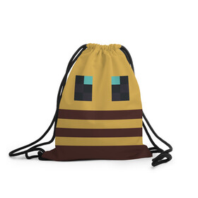 Рюкзак-мешок 3D с принтом Minecraft Bee в Курске, 100% полиэстер | плотность ткани — 200 г/м2, размер — 35 х 45 см; лямки — толстые шнурки, застежка на шнуровке, без карманов и подкладки | bee | minecraft | майнкрафт | пчела | пчёлка | пчелобав