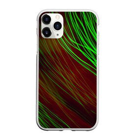 Чехол для iPhone 11 Pro Max матовый с принтом Qleen в Курске, Силикон |  | abstraction | blur | green | light | lines | абстракция | зелёный | линии | размытость | свет