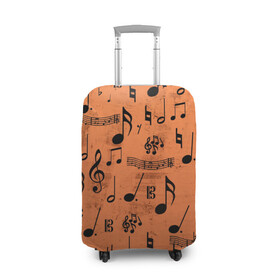Чехол для чемодана 3D с принтом Ноты в Курске, 86% полиэфир, 14% спандекс | двустороннее нанесение принта, прорези для ручек и колес | музыка | нотный стан | ноты | текстуры | узор | узор ноты