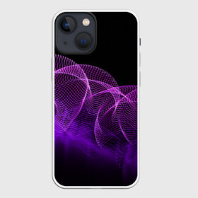 Чехол для iPhone 13 mini с принтом Kondeer в Курске,  |  | abstraction | dark | lines | purple | spots | абстракция | линии | пятна | темный | фиолетовый