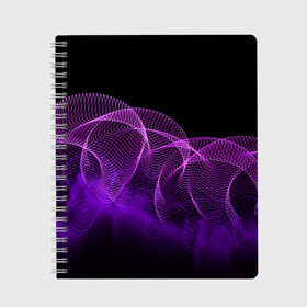 Тетрадь с принтом Kondeer в Курске, 100% бумага | 48 листов, плотность листов — 60 г/м2, плотность картонной обложки — 250 г/м2. Листы скреплены сбоку удобной пружинной спиралью. Уголки страниц и обложки скругленные. Цвет линий — светло-серый
 | abstraction | dark | lines | purple | spots | абстракция | линии | пятна | темный | фиолетовый