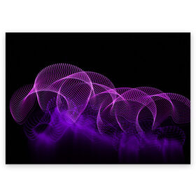 Поздравительная открытка с принтом Kondeer в Курске, 100% бумага | плотность бумаги 280 г/м2, матовая, на обратной стороне линовка и место для марки
 | abstraction | dark | lines | purple | spots | абстракция | линии | пятна | темный | фиолетовый
