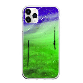 Чехол для iPhone 11 Pro Max матовый с принтом GreenFer в Курске, Силикон |  | abstraction | art | blue | green | paint | stains | абстракция | арт | зелёный | краска | разводы | синий
