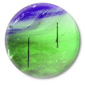Значок с принтом GreenFer в Курске,  металл | круглая форма, металлическая застежка в виде булавки | abstraction | art | blue | green | paint | stains | абстракция | арт | зелёный | краска | разводы | синий