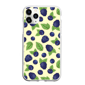 Чехол для iPhone 11 Pro Max матовый с принтом Синие ягоды в Курске, Силикон |  | Тематика изображения на принте: арт | желтый | зеленый | кремовый | лист | листок | листья | малина | рисунок | синий | синяя малина | синяя черника | чёрная малина | черника