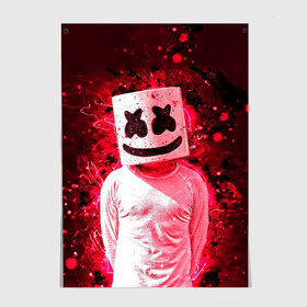 Постер с принтом MARSHMELLO в Курске, 100% бумага
 | бумага, плотность 150 мг. Матовая, но за счет высокого коэффициента гладкости имеет небольшой блеск и дает на свету блики, но в отличии от глянцевой бумаги не покрыта лаком | fortnite | marshmallo | marshmallow | marshmello | marshmellow | маршмелло | маршмеллоу | розы | фортнайт