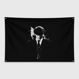 Флаг-баннер с принтом Шелби в Курске, 100% полиэстер | размер 67 х 109 см, плотность ткани — 95 г/м2; по краям флага есть четыре люверса для крепления | острые козырьки | сериал | сериалы | томас шелби