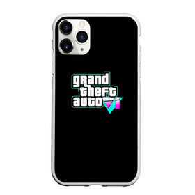 Чехол для iPhone 11 Pro Max матовый с принтом GTA 6 в Курске, Силикон |  | Тематика изображения на принте: vice city | гта 6. gta 6 | логотип | неон