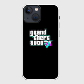 Чехол для iPhone 13 mini с принтом GTA 6 в Курске,  |  | vice city | гта 6. gta 6 | логотип | неон
