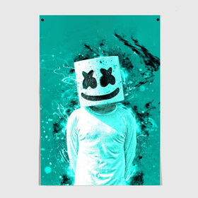 Постер с принтом MARSHMELLO в Курске, 100% бумага
 | бумага, плотность 150 мг. Матовая, но за счет высокого коэффициента гладкости имеет небольшой блеск и дает на свету блики, но в отличии от глянцевой бумаги не покрыта лаком | fortnite | marshmallo | marshmallow | marshmello | marshmellow | маршмелло | маршмеллоу | розы | фортнайт