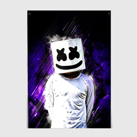 Постер с принтом MARSHMELLO в Курске, 100% бумага
 | бумага, плотность 150 мг. Матовая, но за счет высокого коэффициента гладкости имеет небольшой блеск и дает на свету блики, но в отличии от глянцевой бумаги не покрыта лаком | fortnite | marshmallo | marshmallow | marshmello | marshmellow | маршмелло | маршмеллоу | розы | фортнайт