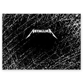 Поздравительная открытка с принтом Metallica. в Курске, 100% бумага | плотность бумаги 280 г/м2, матовая, на обратной стороне линовка и место для марки
 | Тематика изображения на принте: metallica | music | rock | американская рок группа | метал группа | металлика | музыка | рок | рок группа | трэш метал | хеви метал