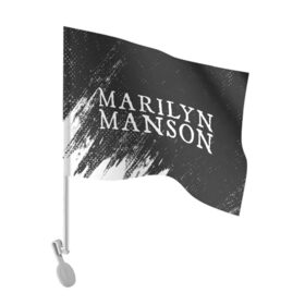 Флаг для автомобиля с принтом MARILYN MANSON / М. МЭНСОН в Курске, 100% полиэстер | Размер: 30*21 см | logo | manson | marilyn | music | rock | группа | лого | логотип | логотипы | менсон | мерилин | мерлин | музыка | мэнсон | мэрилин | рок | символ