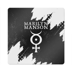 Магнит виниловый Квадрат с принтом MARILYN MANSON / М. МЭНСОН в Курске, полимерный материал с магнитным слоем | размер 9*9 см, закругленные углы | Тематика изображения на принте: logo | manson | marilyn | music | rock | группа | лого | логотип | логотипы | менсон | мерилин | мерлин | музыка | мэнсон | мэрилин | рок | символ
