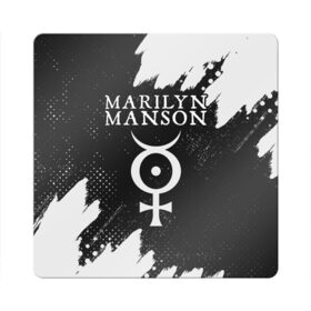 Магнит виниловый Квадрат с принтом MARILYN MANSON / М. МЭНСОН в Курске, полимерный материал с магнитным слоем | размер 9*9 см, закругленные углы | logo | manson | marilyn | music | rock | группа | лого | логотип | логотипы | менсон | мерилин | мерлин | музыка | мэнсон | мэрилин | рок | символ