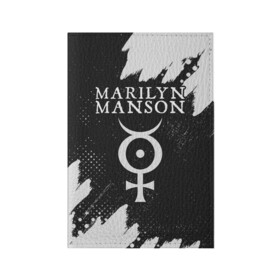 Обложка для паспорта матовая кожа с принтом MARILYN MANSON / М. МЭНСОН в Курске, натуральная матовая кожа | размер 19,3 х 13,7 см; прозрачные пластиковые крепления | logo | manson | marilyn | music | rock | группа | лого | логотип | логотипы | менсон | мерилин | мерлин | музыка | мэнсон | мэрилин | рок | символ