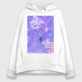 Женское худи Oversize хлопок с принтом Vaporwave 2-3-4 в Курске, френч-терри — 70% хлопок, 30% полиэстер. Мягкий теплый начес внутри —100% хлопок | боковые карманы, эластичные манжеты и нижняя кромка, капюшон на магнитной кнопке | aesthetic | electronica | music | лаунж | музыка | поп | скульптура