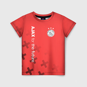 Детская футболка 3D с принтом Ajax Amsterdam в Курске, 100% гипоаллергенный полиэфир | прямой крой, круглый вырез горловины, длина до линии бедер, чуть спущенное плечо, ткань немного тянется | ajax | fc ajax | аякс | фк аякс | футбол