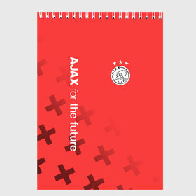 Скетчбук с принтом Ajax Amsterdam в Курске, 100% бумага
 | 48 листов, плотность листов — 100 г/м2, плотность картонной обложки — 250 г/м2. Листы скреплены сверху удобной пружинной спиралью | Тематика изображения на принте: ajax | fc ajax | аякс | фк аякс | футбол