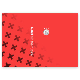 Поздравительная открытка с принтом Ajax Amsterdam в Курске, 100% бумага | плотность бумаги 280 г/м2, матовая, на обратной стороне линовка и место для марки
 | Тематика изображения на принте: ajax | fc ajax | аякс | фк аякс | футбол
