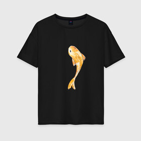 Женская футболка хлопок Oversize с принтом Карп кои в Курске, 100% хлопок | свободный крой, круглый ворот, спущенный рукав, длина до линии бедер
 | fish | illustration | koi | акварельная иллюстрация | карп кои | кои | рыба | рыбка