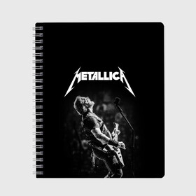 Тетрадь с принтом Metallica James Hetfield в Курске, 100% бумага | 48 листов, плотность листов — 60 г/м2, плотность картонной обложки — 250 г/м2. Листы скреплены сбоку удобной пружинной спиралью. Уголки страниц и обложки скругленные. Цвет линий — светло-серый
 | guitar | guitarist | heavy | james hetfield | metall | metallica | rock | trash | джеймс хэтфилд | металл | металлика | рок | хэви