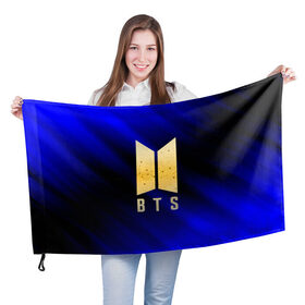 Флаг 3D с принтом BTS. в Курске, 100% полиэстер | плотность ткани — 95 г/м2, размер — 67 х 109 см. Принт наносится с одной стороны | bangtan boys | bt21 | bts | k pop | бтс | музыка