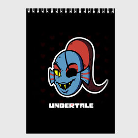 Скетчбук с принтом UNDERTALE в Курске, 100% бумага
 | 48 листов, плотность листов — 100 г/м2, плотность картонной обложки — 250 г/м2. Листы скреплены сверху удобной пружинной спиралью | sans | undertale | андертале | андертейл | игра | подземная история | подземная сказка | санс | ундертале