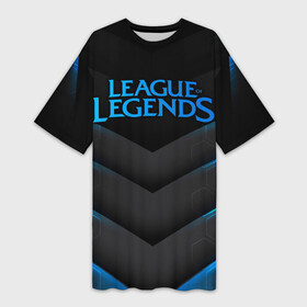 Платье-футболка 3D с принтом League of Legends в Курске,  |  | jinx | kda | league | lol | moba | pentakill | riot | rise | rus | skins | варвик | варус | воин | легенд | лига | лол | маг | стрелок | танк | чемпион