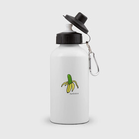 Бутылка спортивная с принтом Fake banana в Курске, металл | емкость — 500 мл, в комплекте две пластиковые крышки и карабин для крепления | banana | арт | банан | банан огурец | еда | прикол | прикольная картинка | фрукты | юмор